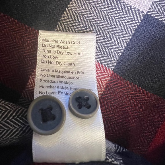 Jachs NY Mens Red Grey Herringbone Plaid Flannel Button Down Shirt XL western - Picture 6 of 7